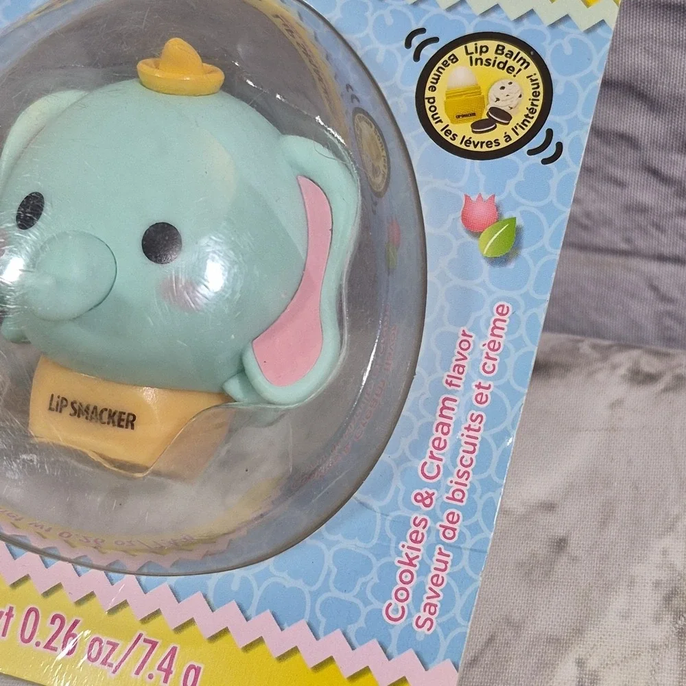 Disney Tsum Tsum Dumbo Lip Smacker Balm Cookies & Cream Favor Moisturizing New